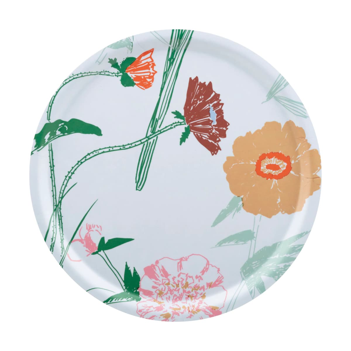 Puutarhakutsut brett Ø31 cm, White-green-beige- light pink