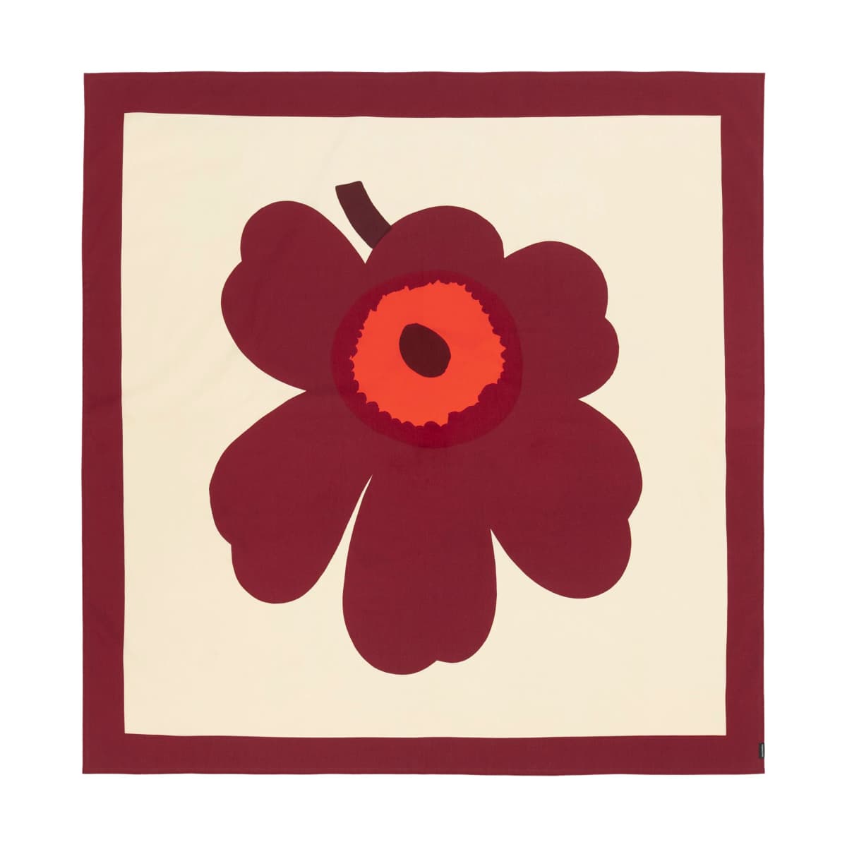 Unikko duk 140x140 cm, Vanilla-burgundy-red