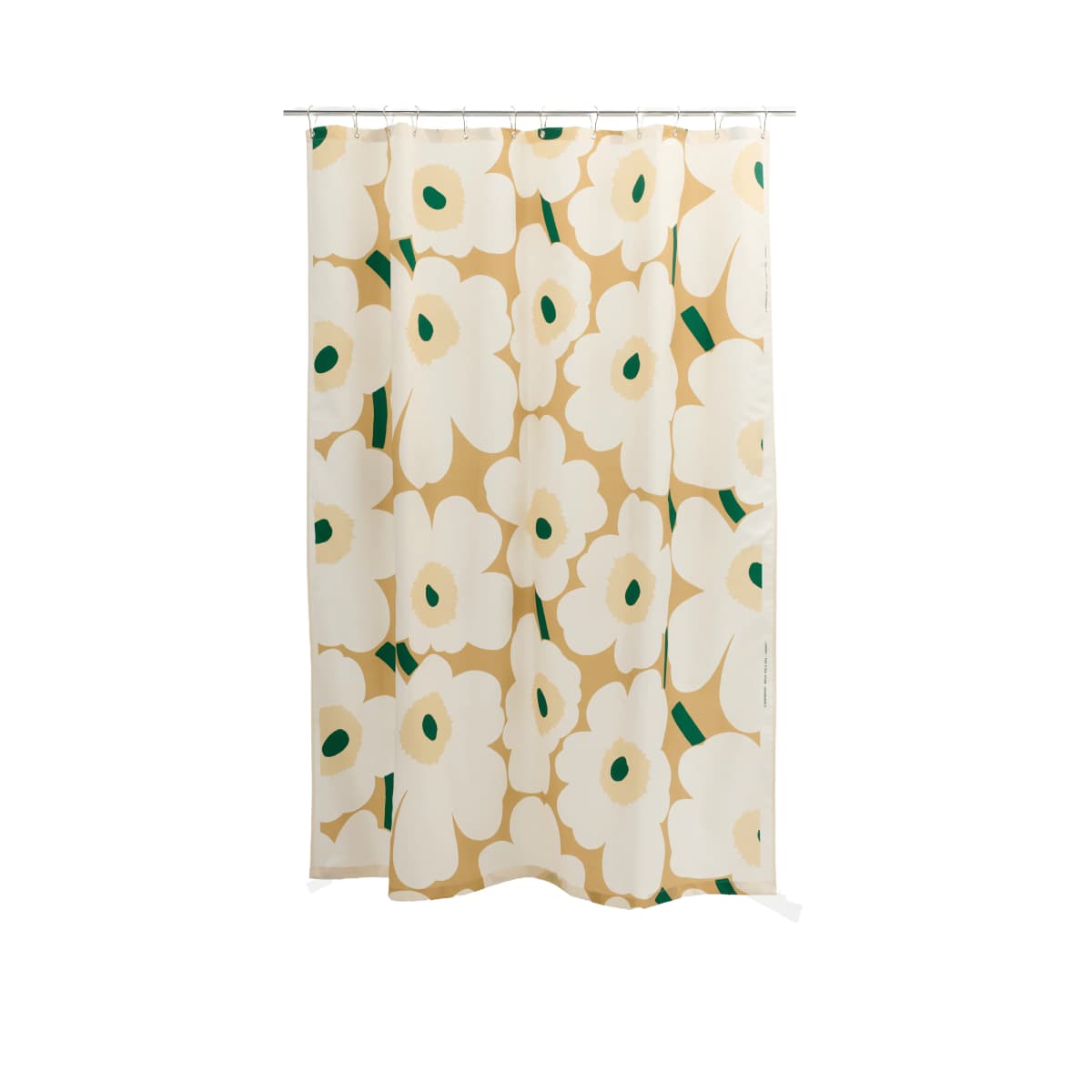 Unikko dusjforheng, Sand-off white-høy-emerald