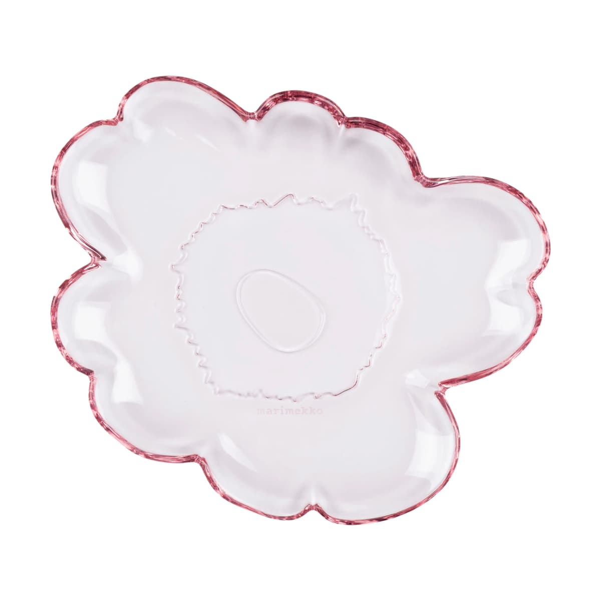 Unikko glassfat 20 cm, Light pink