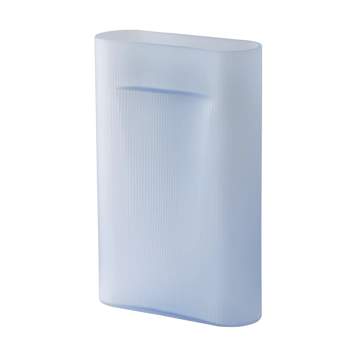 Ridge vase frostat glass 48,5 cm, Light blue