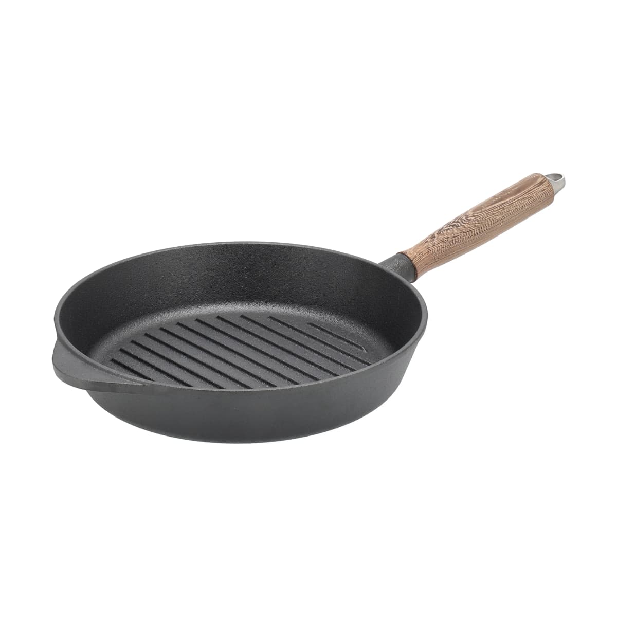 Nordwik grillpanne støpejern med trehåndtak, 28 cm