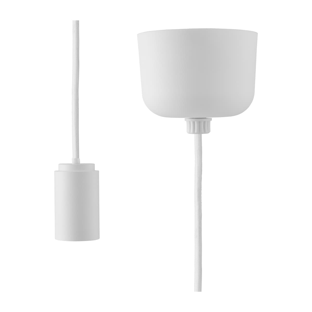 Puff ledning med takkopp 2,5 m, Hvit
