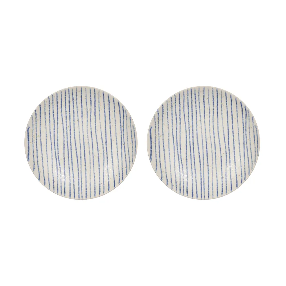 Nori stripete bolle liten Ø12,9 cm 2-pakning, Clay-optic Blue