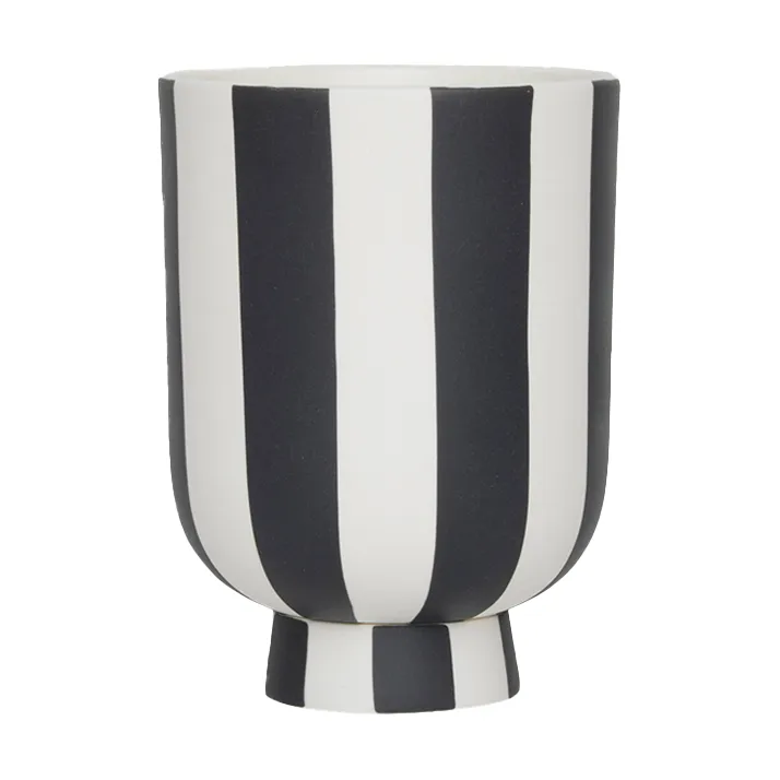 Toppu krukke Ø8 cm, Black-white