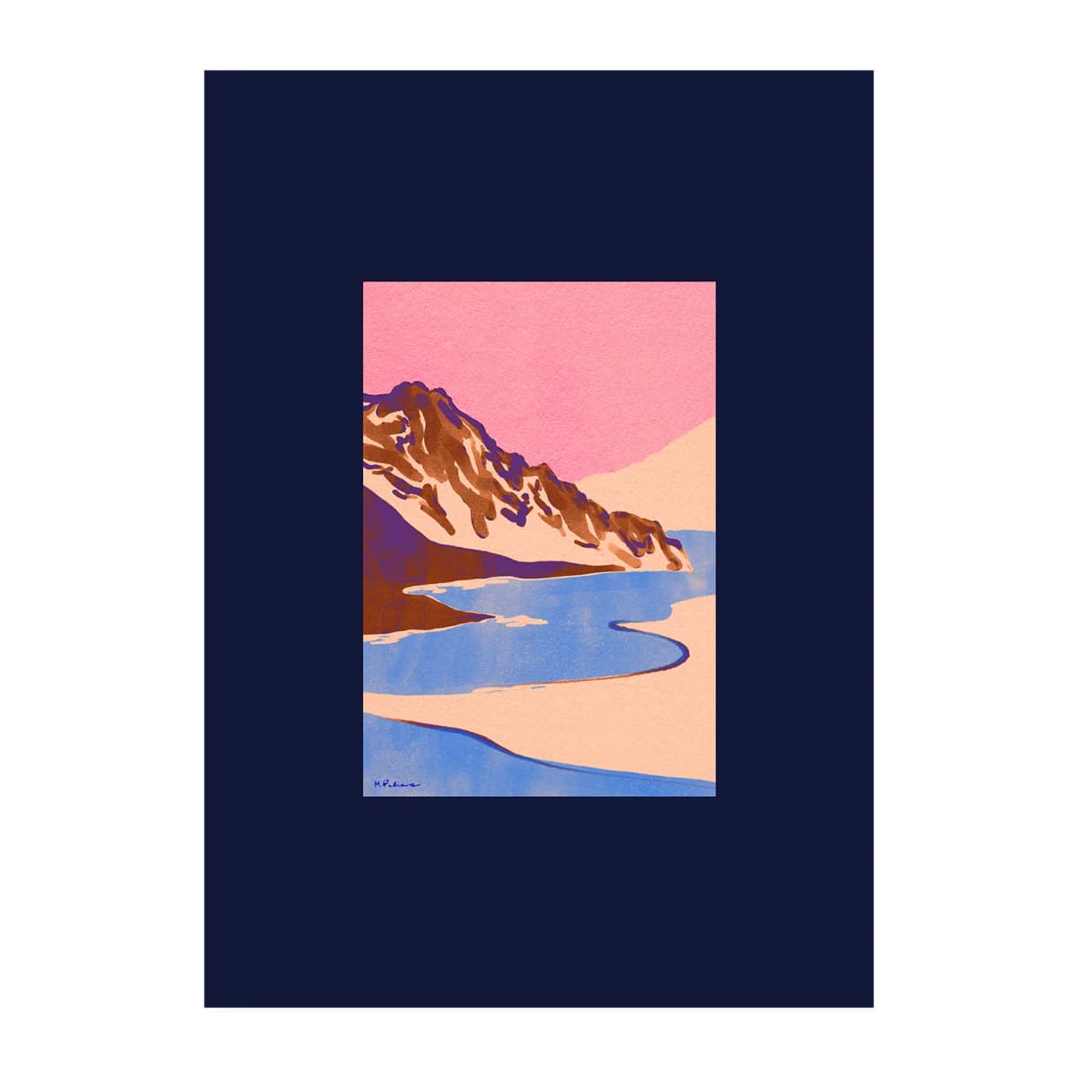 Blue Landscape plakat, 30 x 40 cm