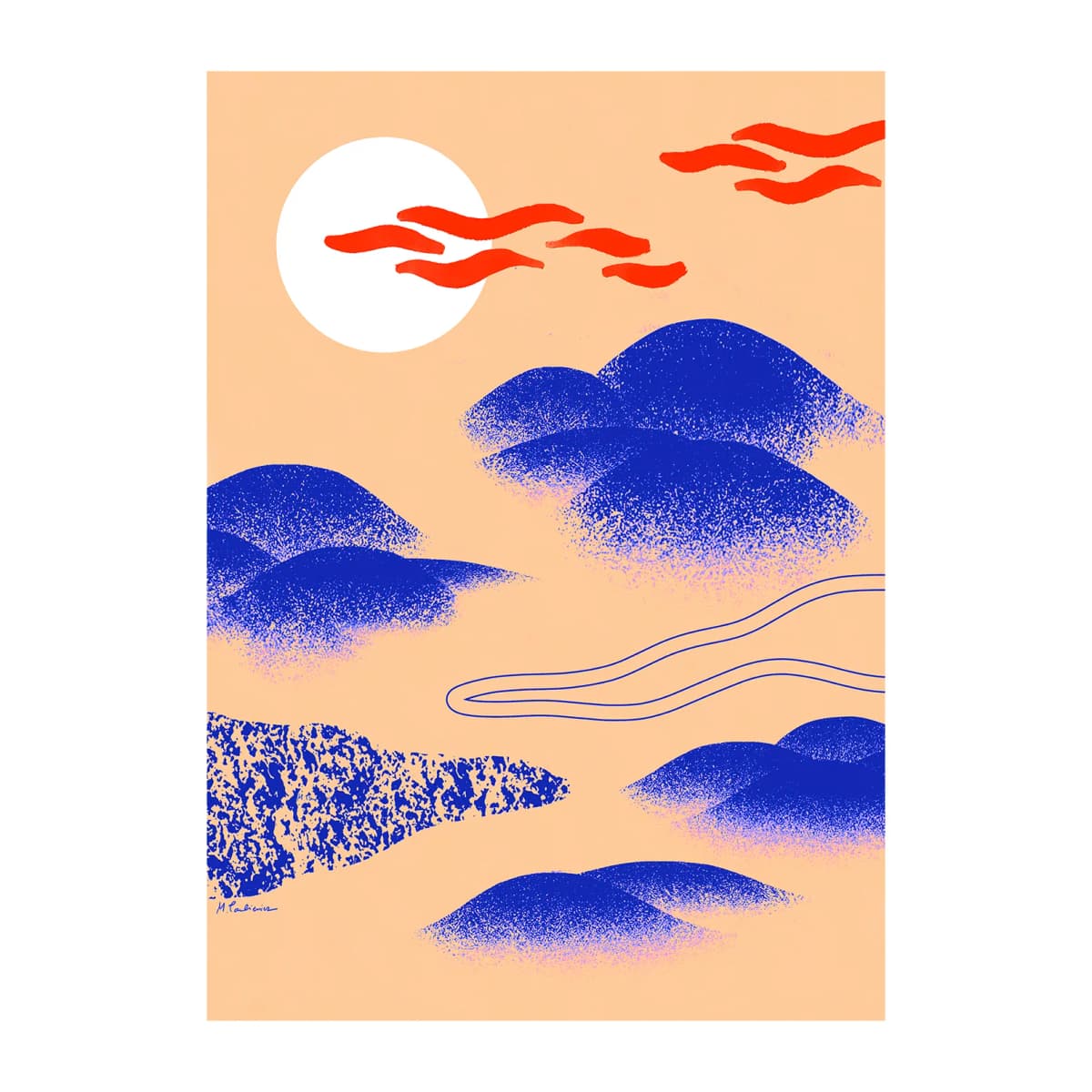 Japanese Hills plakat, 30 x 40 cm