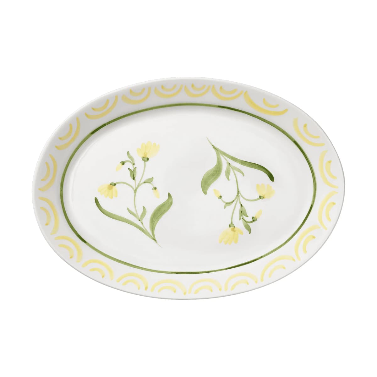Cottage Flower serveringsfat, Yellow, 32 cm