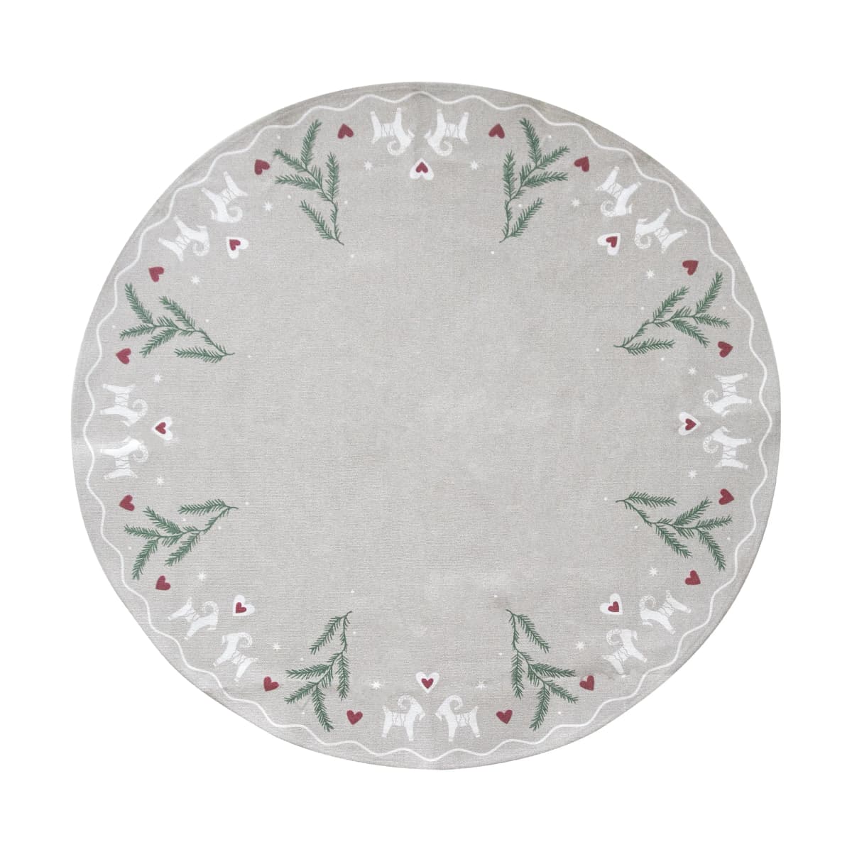 Yule Goat juletreteppe Ø110 cm, Beige