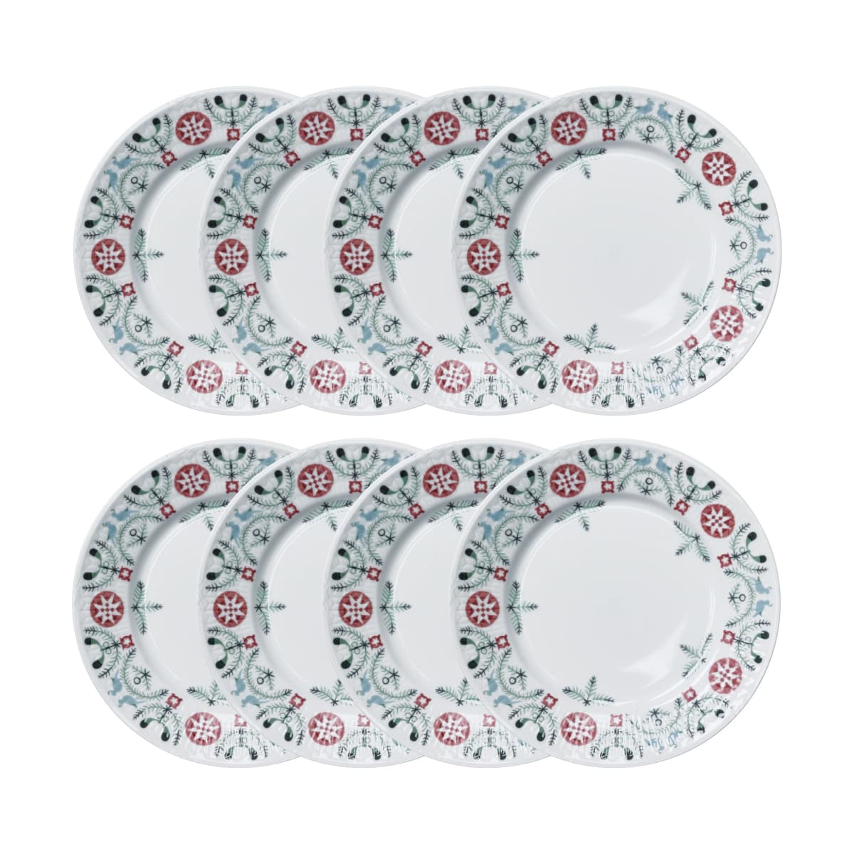 Swedish Grace Winter desserttallerken Ø17 cm 8-pakning - Hvit,