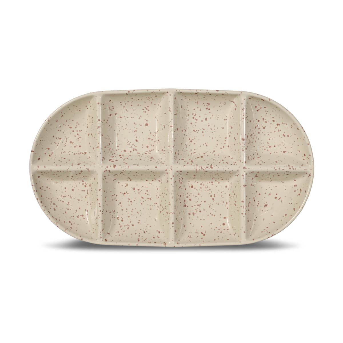 Ditte serveringsfat stor 20x36 cm, Beige-vinrød