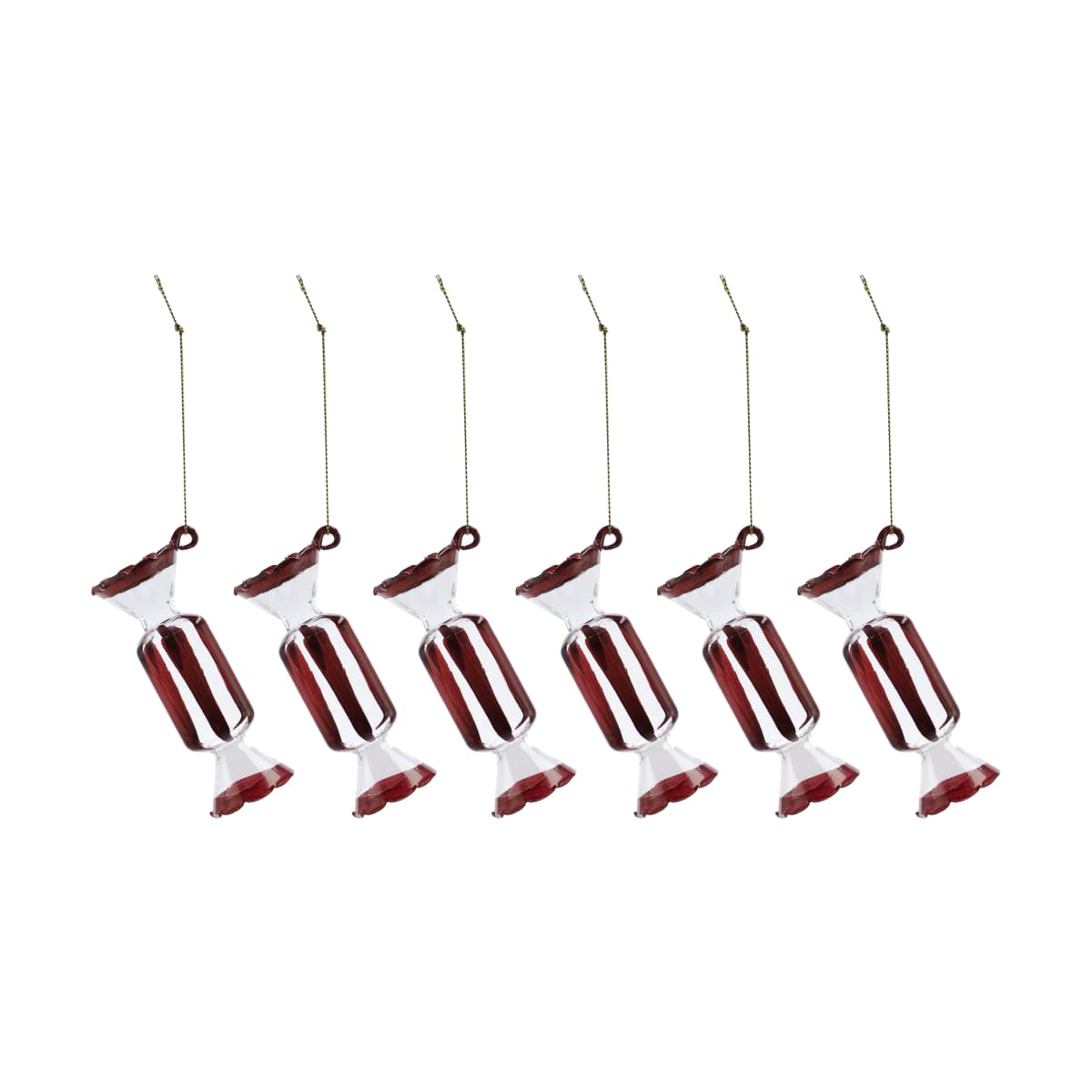 Bonbons julekule 6-pk, Rød
