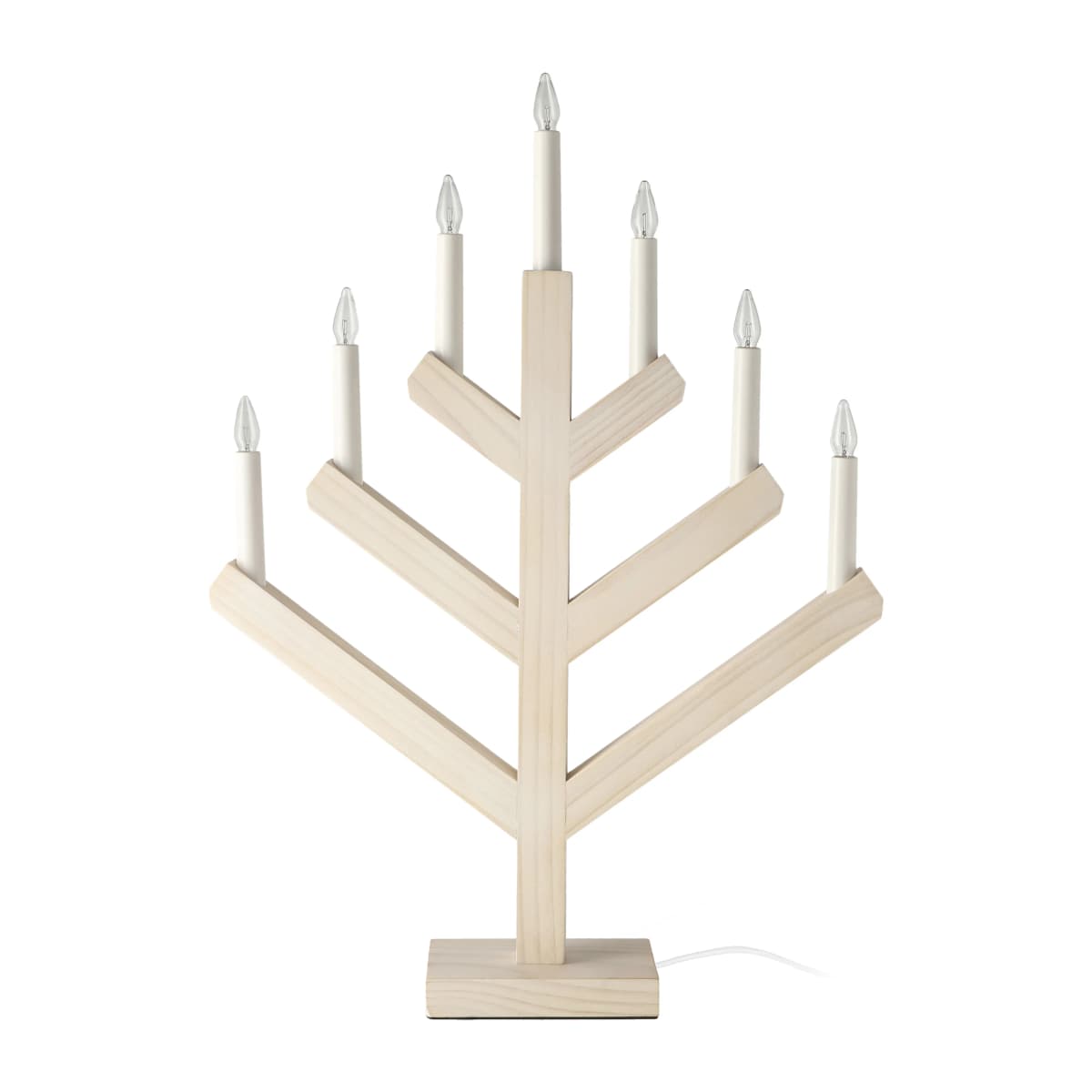 Pine adventslysestake 62 cm, Hvitlasert
