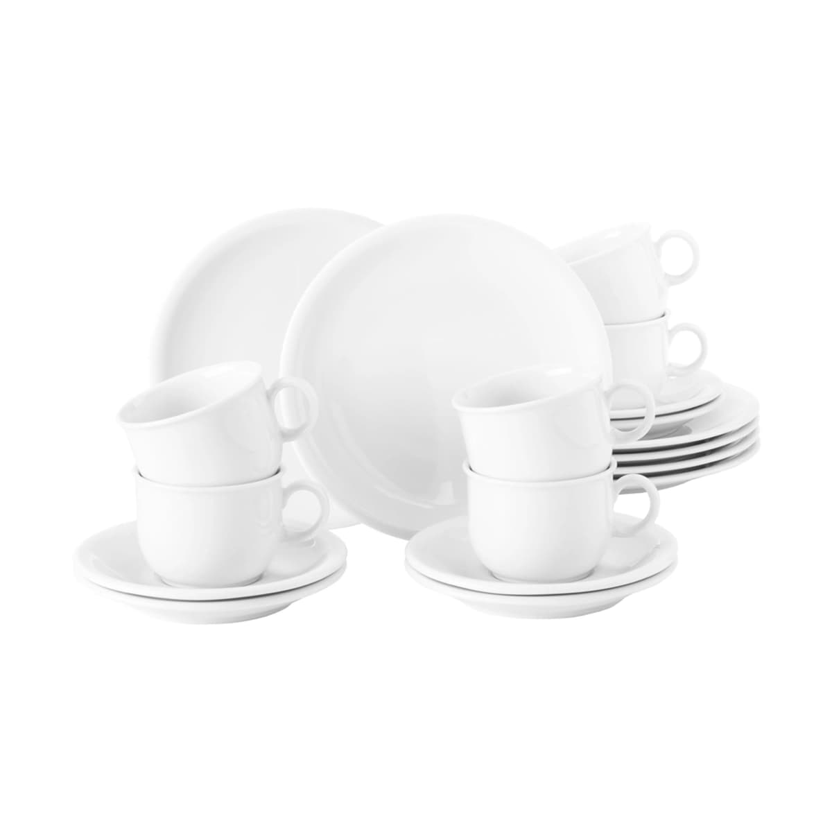 Compact kaffeservise 18 deler, Hvit