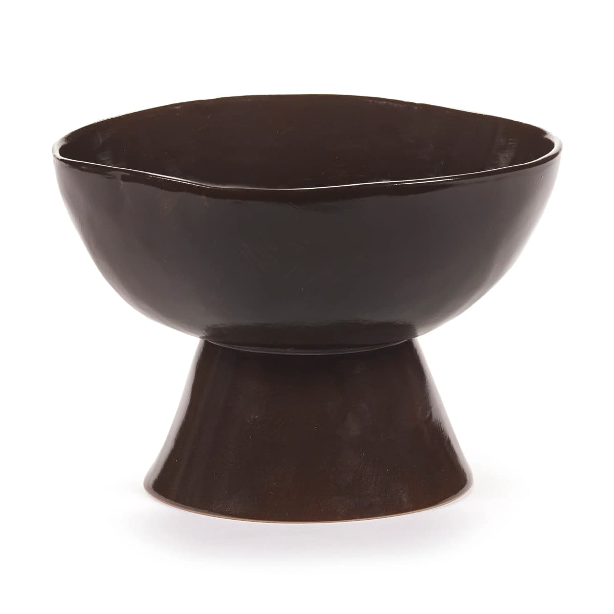 La Mère skål på fot large Ø20,5 cm, Dark brown