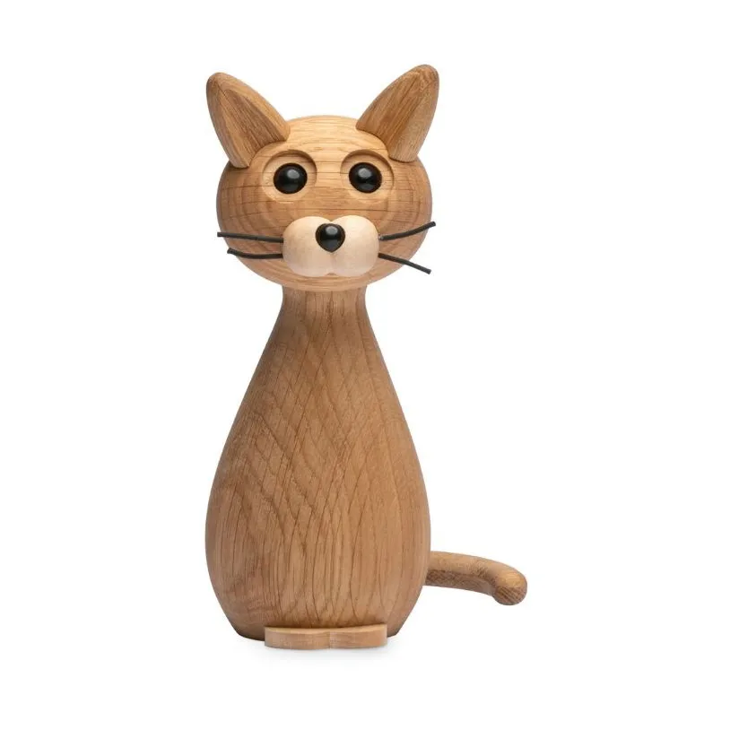 Brave Katt dekorasjon 24 cm Eik, Eik