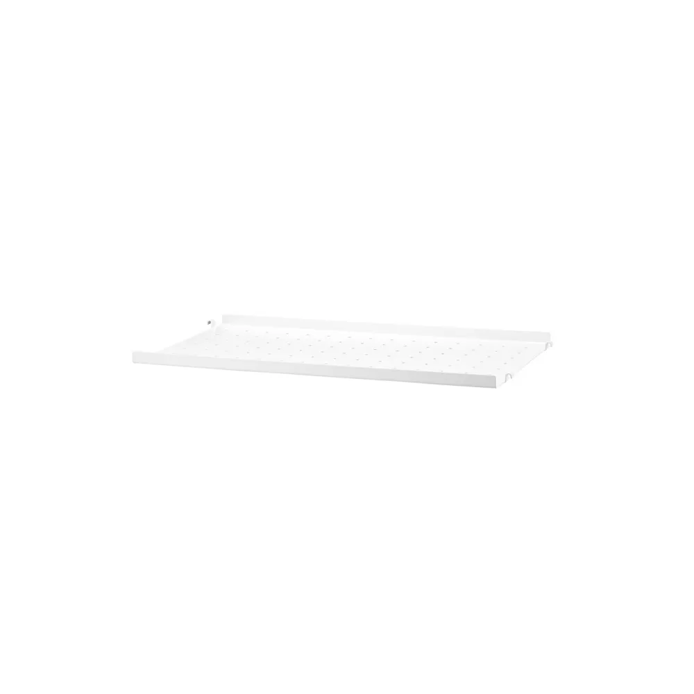 String hylleplate metall, hvit, 58x30 cm, lav kant