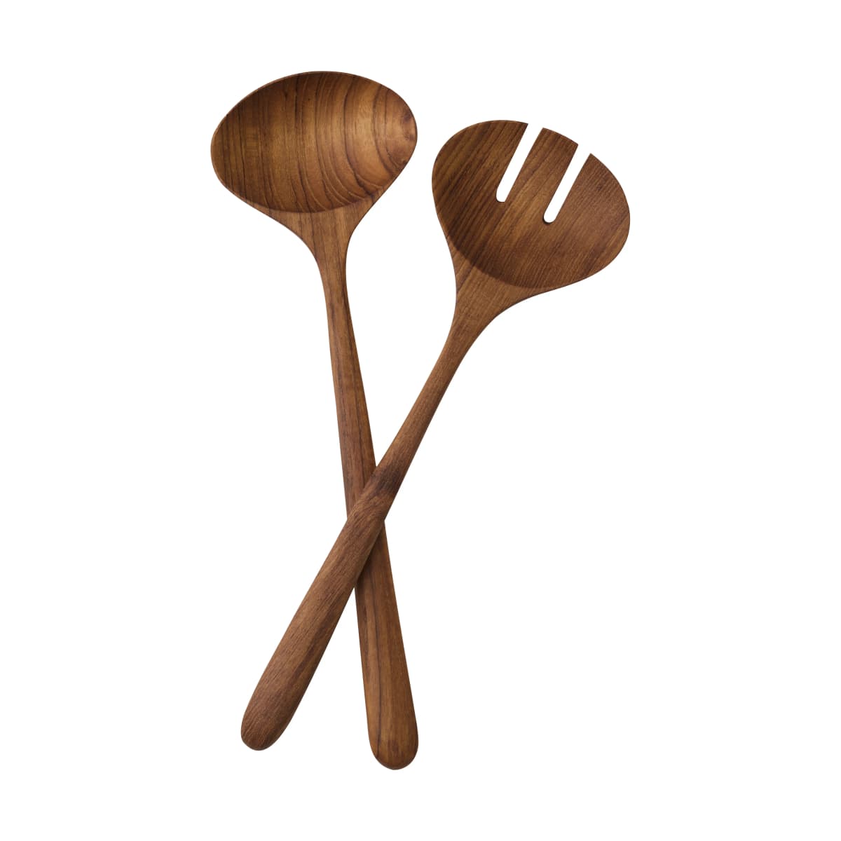 Teak salatbestikk 2 deler, Brun