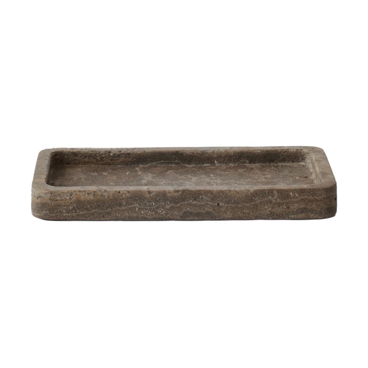 Travertine dekorasjonsbrett 13 x 25 cm, Brun