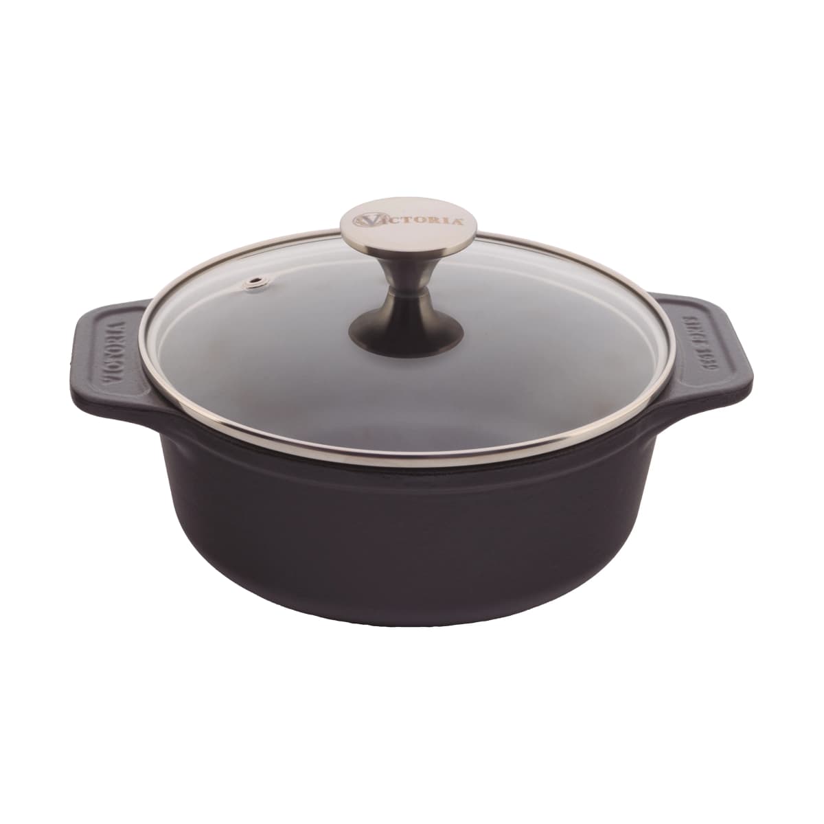 Victoria gryte støpejern glasslokk pre-seasoned, 1,9 l