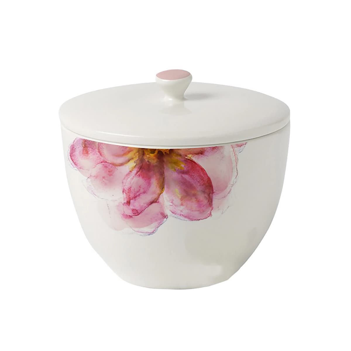 Rose Garden teboks med lokk Ø 13,5 cm, Hvit