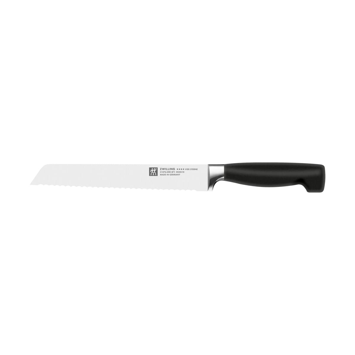 Zwilling Four star brødkniv 20 cm, Svart-rustfritt stål