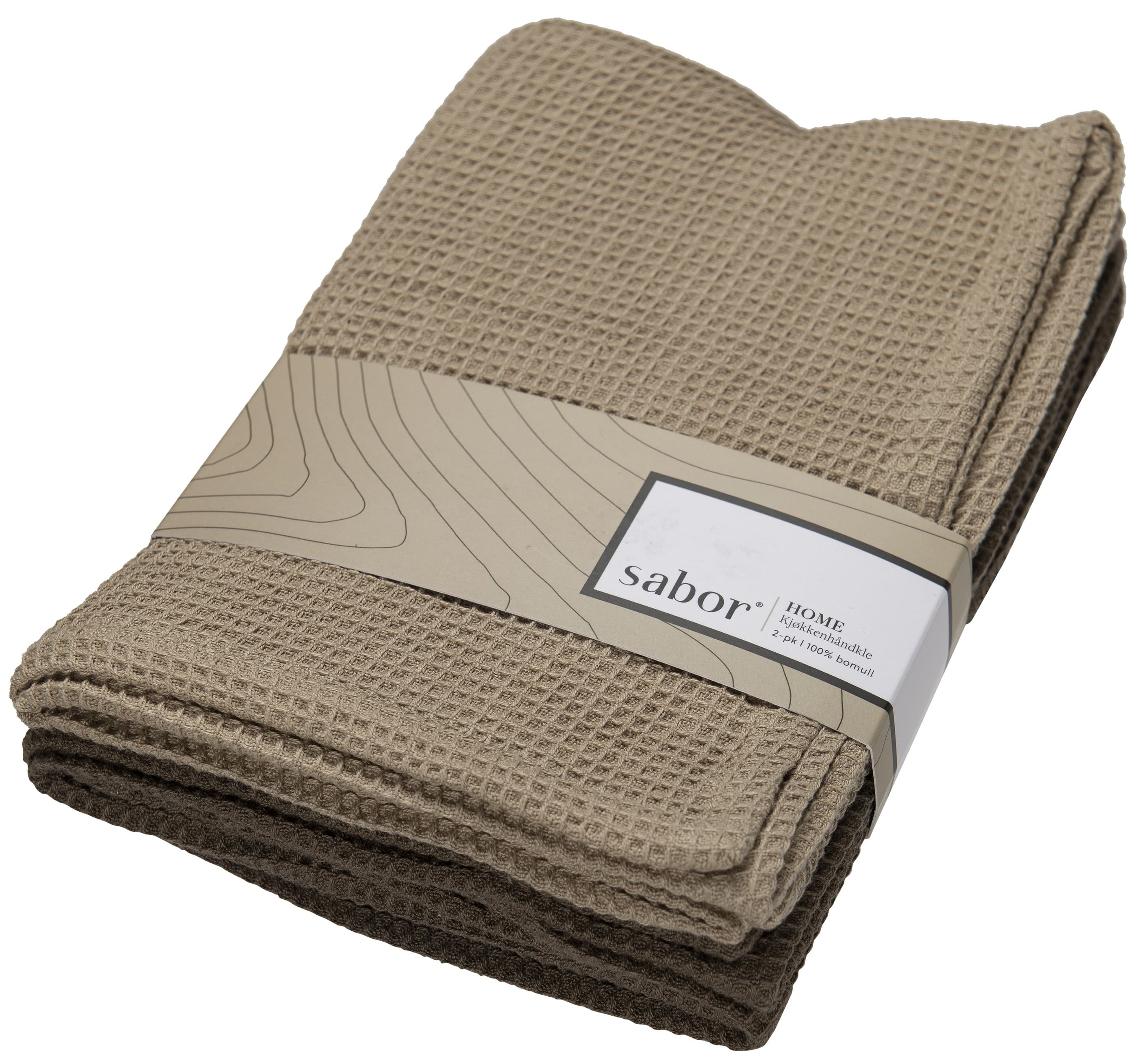 Kjøkkenhåndkle 2 pk beige, brun