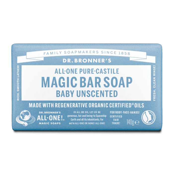 Dr. Bronner's Magic Bar Soap Baby Unscented 140 g