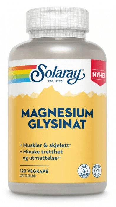 Solaray magnesium glysinat 120 kapsler