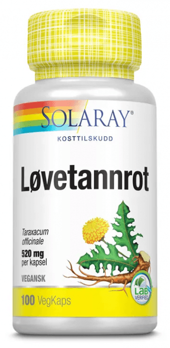 Solaray løvetannrot 520 mg 100 kapsler