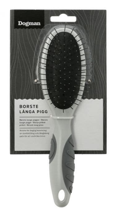 Dogman Børste lange pigger Grå M 21,5cm