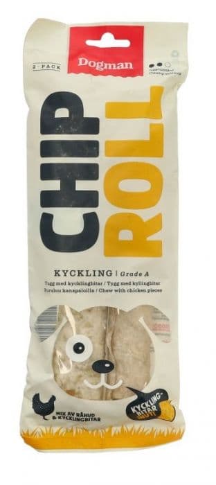 Dogman Chicken Chiproll m kylling 2p Hvit M 17,5cm