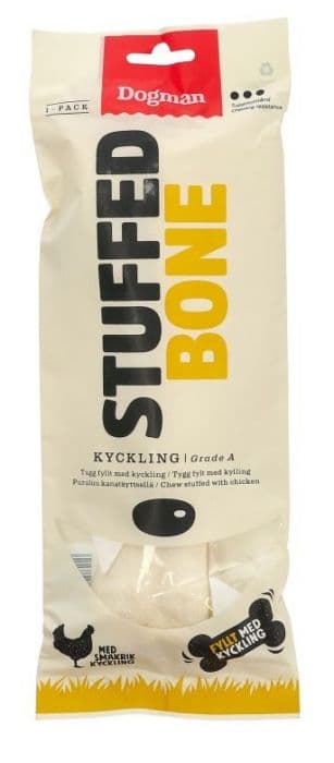 Dogman Chicken stuffed bone Hvit L 20cm