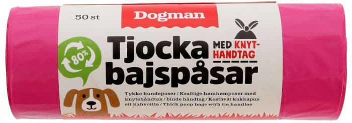Dogman Hundeposer med håndtak 50p Rosa