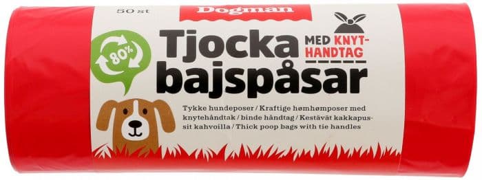 Dogman Hundeposer med håndtak 50p Rød