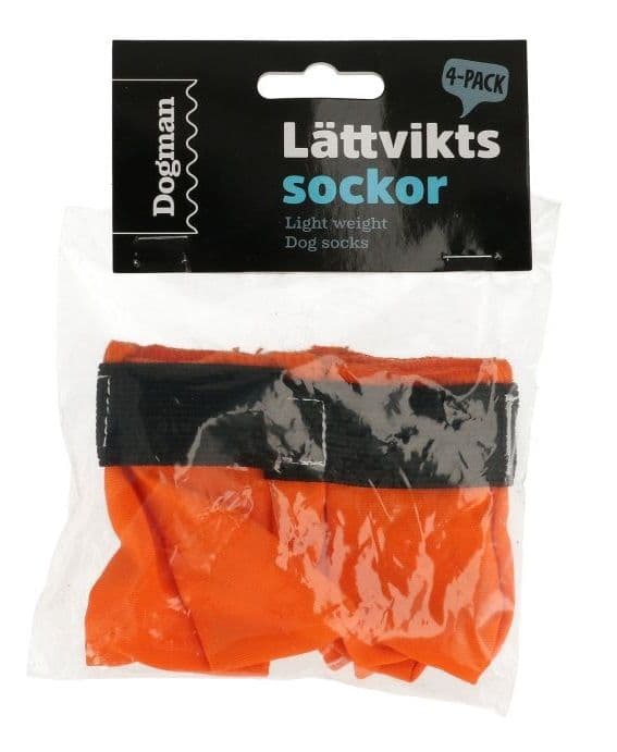 Dogman Lett hundesokk 4p Oransje XS