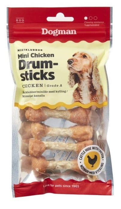 Dogman Miniklubber med kylling XS 80g
