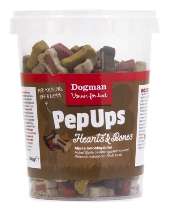 Dogman PepUps Hjerte & Bein 3 smaker 300g