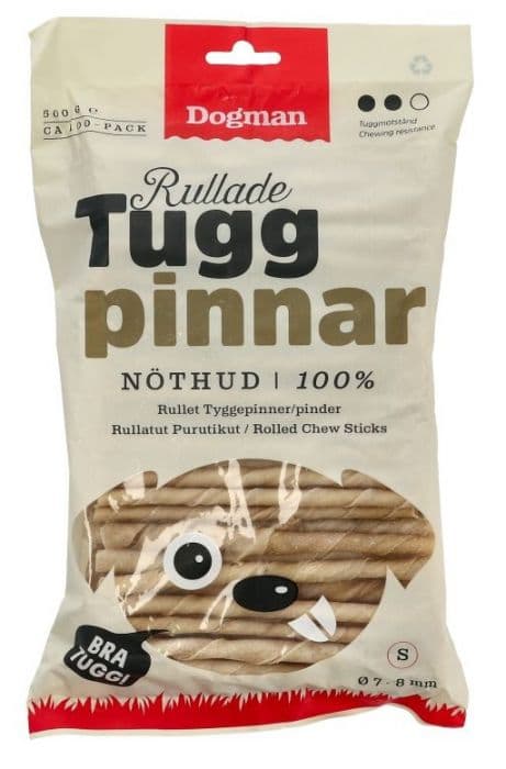 Dogman Tyggepinner 100p Brun 7-8mm 12,5cm