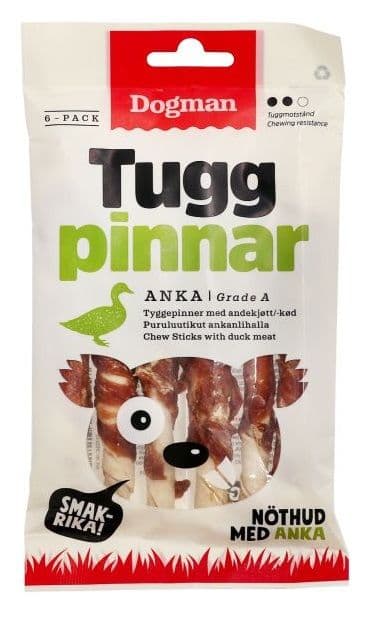 Dogman Tyggepinner med and 6p Hvit S 12cm