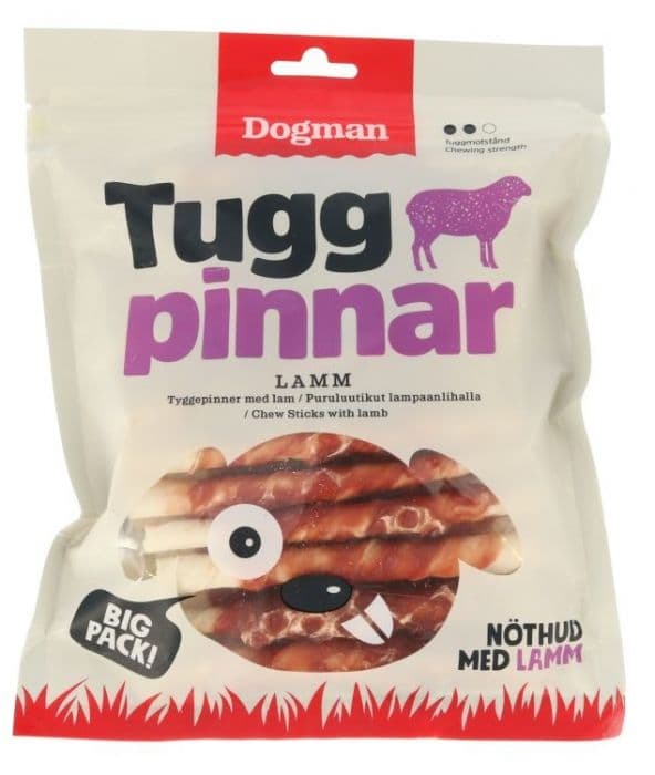 Dogman Tyggepinner med lam 25p Hvit S 12,5cm