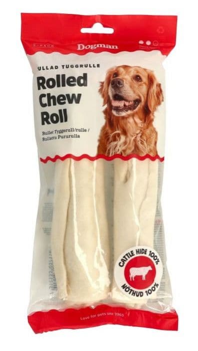 Dogman Tyggeruller 2p Hvit M 20cm