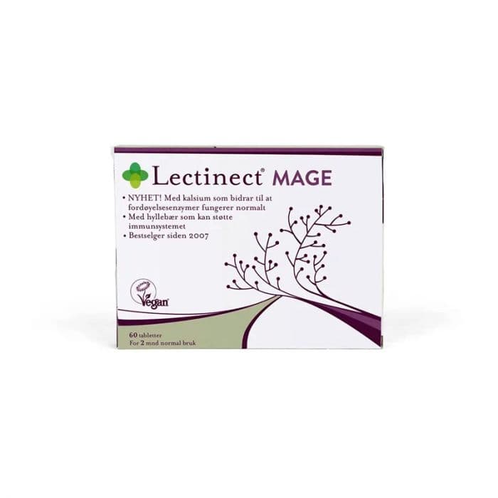 Lectinect Mage med Kalsium & Hyllebær 60 Tabletter