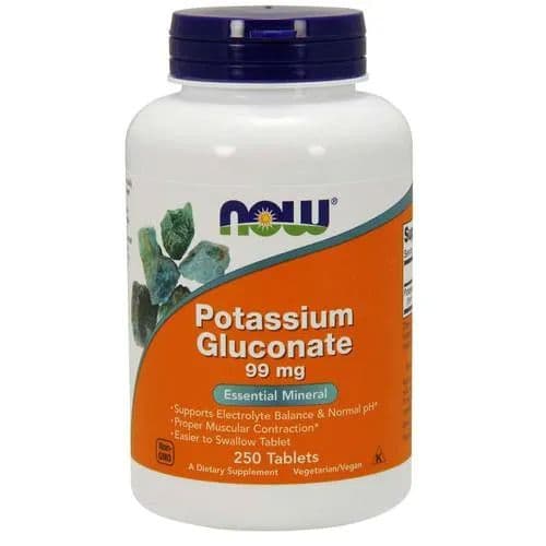 Now Potassium Gluconate 99 mg 250 Tabletter