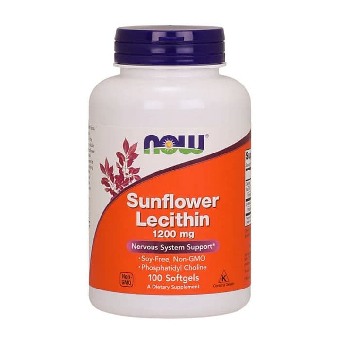 Now Sunflower Lecithin 1200 mg 100 Kapsler