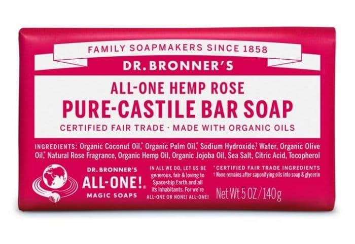 Dr. Bronner's Magic Bar Soap Rose 140g