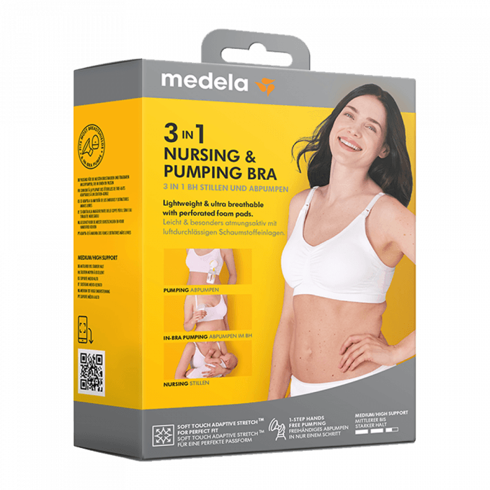 Medela 3-i-1 amme- og pumpe-BH hvit XXL