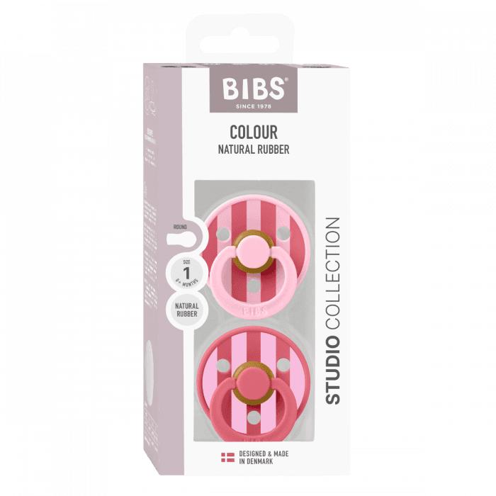 BIBS smokk Studio Colour lateks Size 1 Baby Pink Coral mix 2 stk