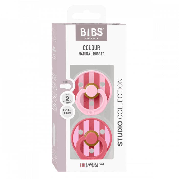 BIBS smokk Studio Colour lateks Size 2 Baby Pink Coral mix 2 stk