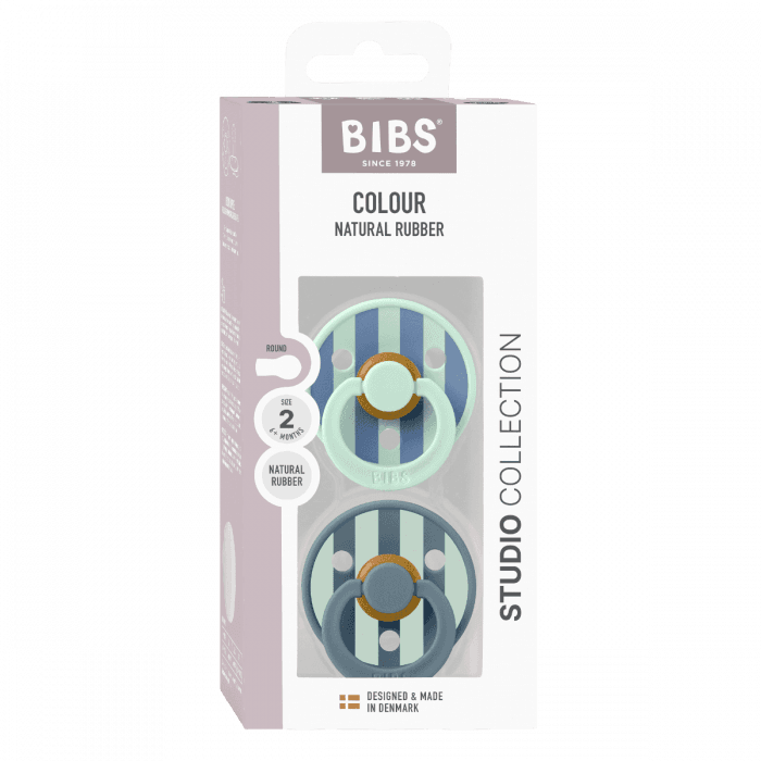 BIBS smokk Studio Colour lateks Size 2 Nordic Mint Petrol Mix 2 stk